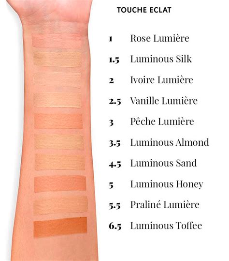 ysl touch eclat|ysl touche eclat colour chart.